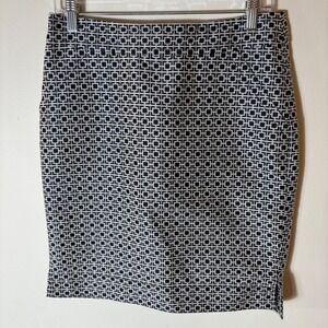 Banana Republic Geometric Print Silk-Blend Pencil Skirt‎ Size 4